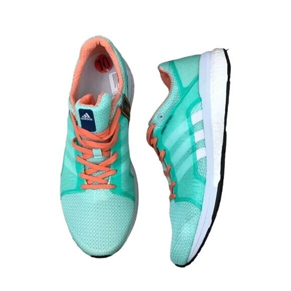 Adidas Adizero Tempo Size 10 Running Shoes Sneakers Green Workout Comfort - Picture 4 of 8